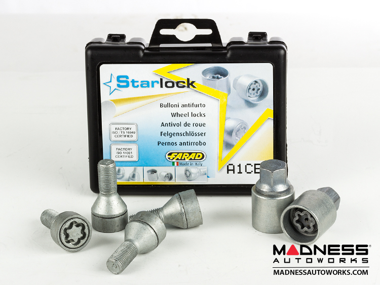 MINI Cooper Wheel Locks by Farad - Silver - Starlock (R50/ R52/ R53 Models)